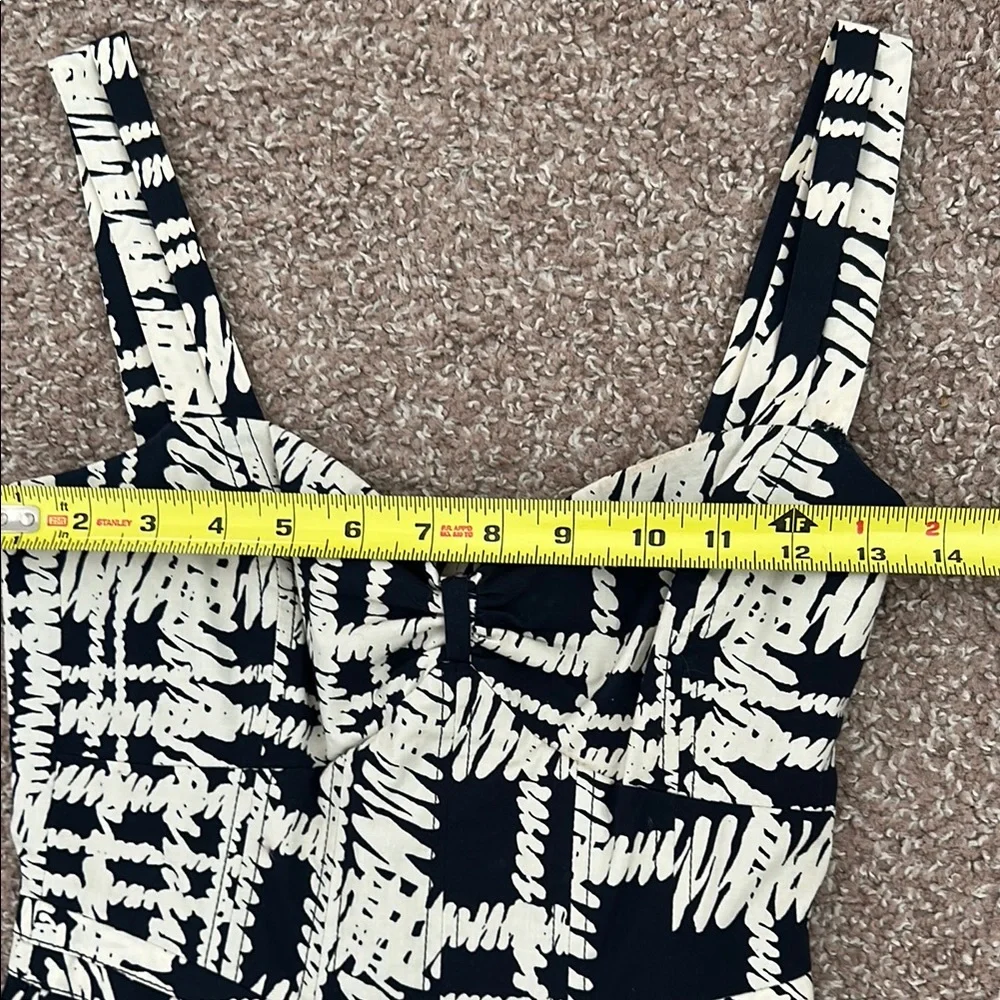 Karen millen navy and White Patterned Dress - Picture 5 of 10